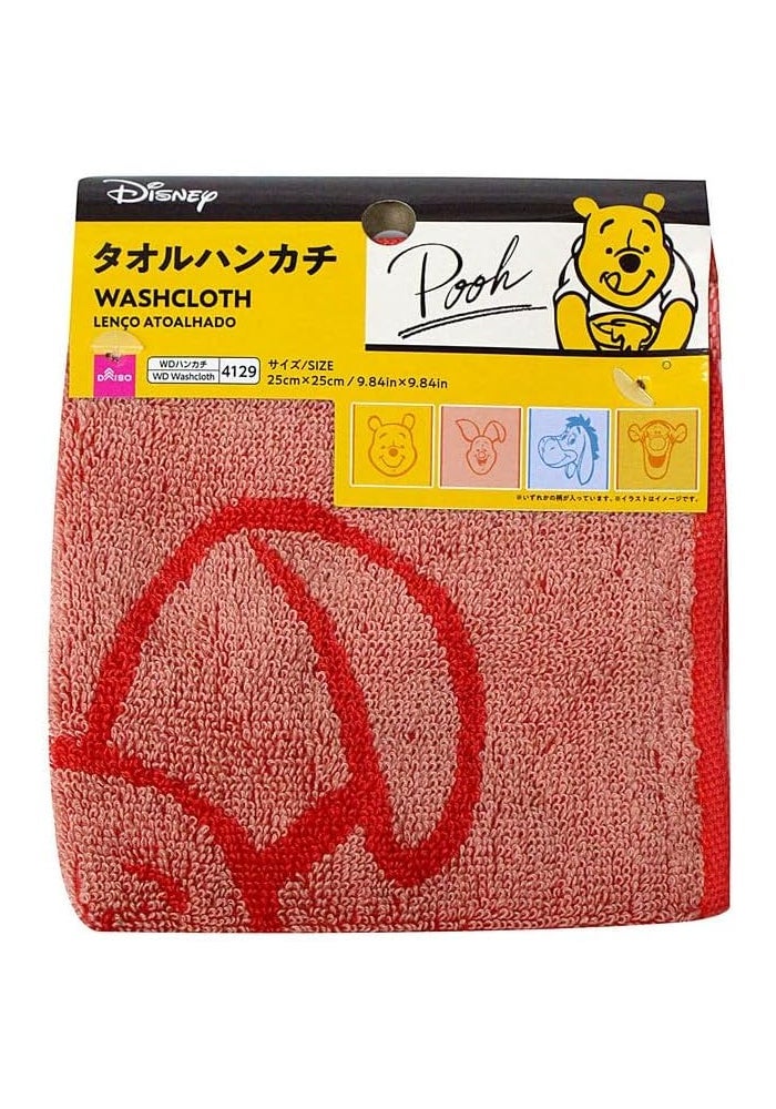 DAISO Winnie The Pooh Washcloth - Pink - 25cm x 25cm - Image 1